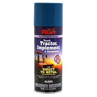 Rust-Preventative Spray Paint & Primer, Direct-to-Metal, Truck, Tractor, Implement & Equipment, Ford Blue, 12 oz.