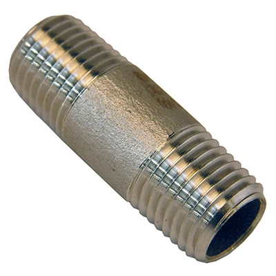 Stainless Steel Pipe Nipple, 1/4 In. x Short