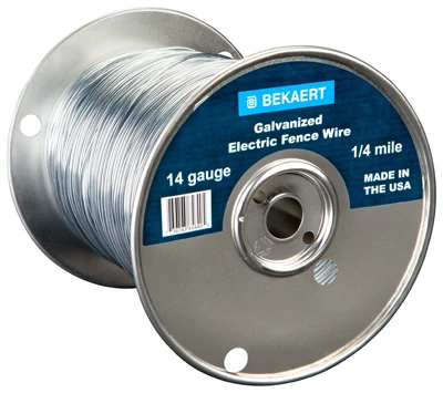 Electric Fence Wire, 14-gauge, 0.25 Mile Length, Galvanized