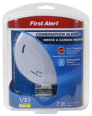 Photoelectric Smoke & Carbon Monoxide Detector, Battery Operated