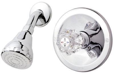 Shower Faucet + Showerhead, Acrylic Handle, Chrome