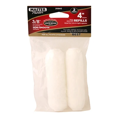 Paint Roller Covers, Woven, 4 x 3/8 In., 2-Pk.