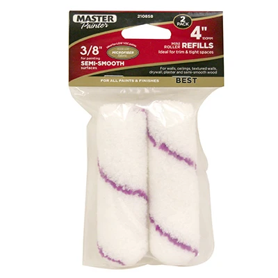 Paint Roller Covers, Microfiber, 4 x 3/8 In., 2-Pk.