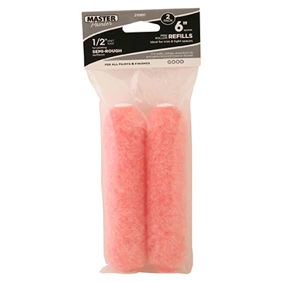 Paint Roller Covers, Pink Polyester, 6.5 x 1/2 In. Nap, 2-Pk.
