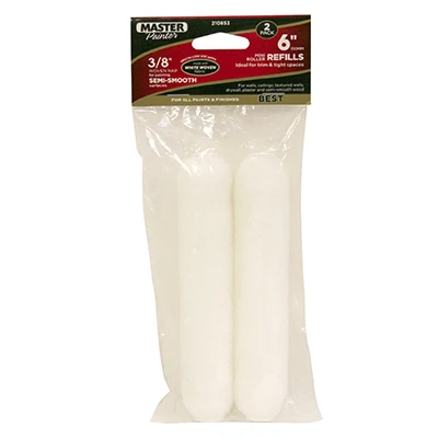 Paint Roller Covers, Woven, 6 x 3/8 In., 2-Pk.