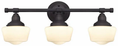 Wall Light Fixture, Indoor, Dark Bronze & Antique Amber Glass, 60-Watt, 24 x 8.875-In.