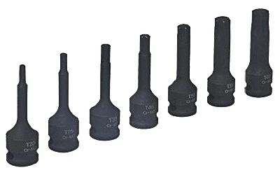 7-Pc. Torx Impact Socket Bit Set, 3/8 In. Drive
