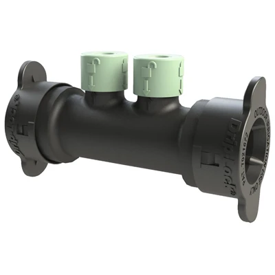 Underground Sprinkler Inline Drip-Lock Manifold, Full-Flow, Two 1/4 In. Ports