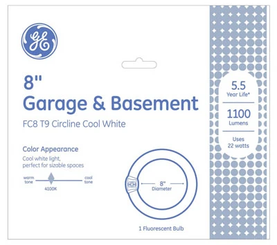 22-watt Cool White Circline Fluorescent Light Bulb, 8-inch Diameter, 4-pin Base