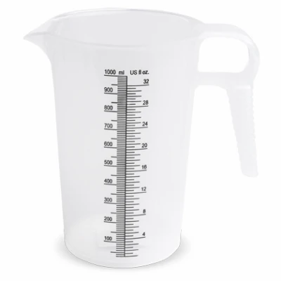 Accu Pour Measuring Pitcher, 32-oz., Food Grade Polypropylene, Measures in oz. & Metric