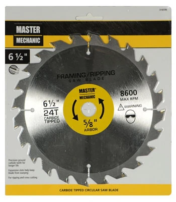 Framing Combo/Rip Circular Saw Blade, 24-Tooth x 6-1/2 In.