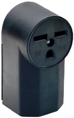Pass & Seymour Power Outlet, Surface-Mount, Black, 250-Volt, 30-Amp