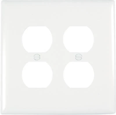 Pass & Seymour 2-Gang Double Duplex Nylon Wall Plate, White