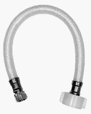Toilet Connector, Reinforced Poly Vinyl, 3/8 Compression x 7/8 Ballcock x 12 In.