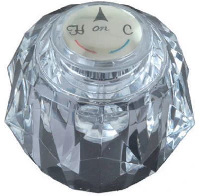 Lavatory Sink Handle, Delta, Acrylic, Diamond Broach, 1-3/4 x 2-1/4-In.