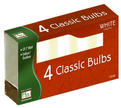 Pack of 4 White C9 Ceramic Light Bulbs – Energy‑Efficient Illumination