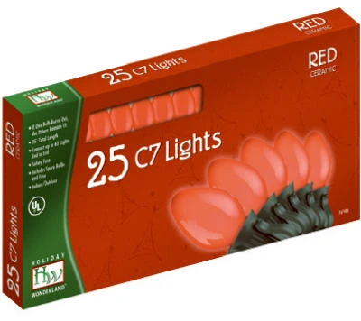 Christmas 25-Light Set, Red Ceramic, 25-Ct.