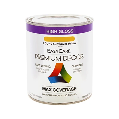 Premium Decor Sunflower Yellow Gloss Enamel Paint, Qt.