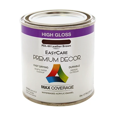 Premium Decor Leather Brown Gloss Enamel Paint, 1/2 Pt.