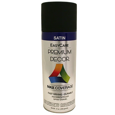 Premium Decor Spray Paint, Black Satin, 12 oz.