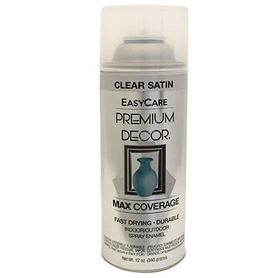 Premium Decor Spray Paint, Clear Satin, 12 oz.