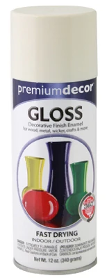 Premium Decor Spray Paint, Ivory Gloss, 12 oz.