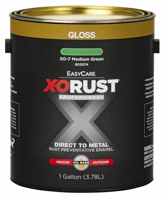X-O Rust Premium Anti-Rust Enamel, Gloss Medium Green, Oil-Base, 1 Gallon