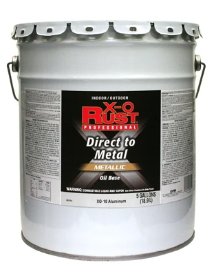 Oil-Base Paint, Gloss Aluminum, Interior/Exterior, 5 Gallons