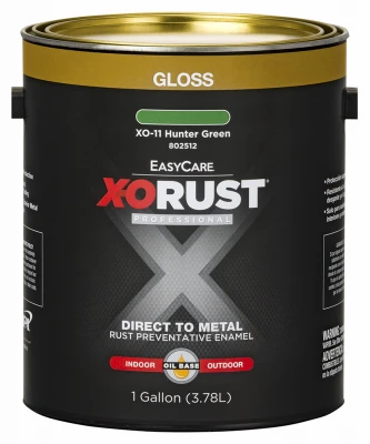 X-O Rust Interior/Exterior Anti-Rust Enamel, Gloss Hunter Green, Oil-Base, 1 Gallon