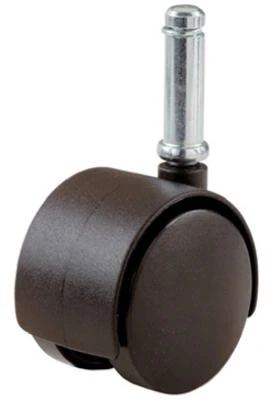Dual-Wheel Caster, Friction Stem, Black, 2 In.