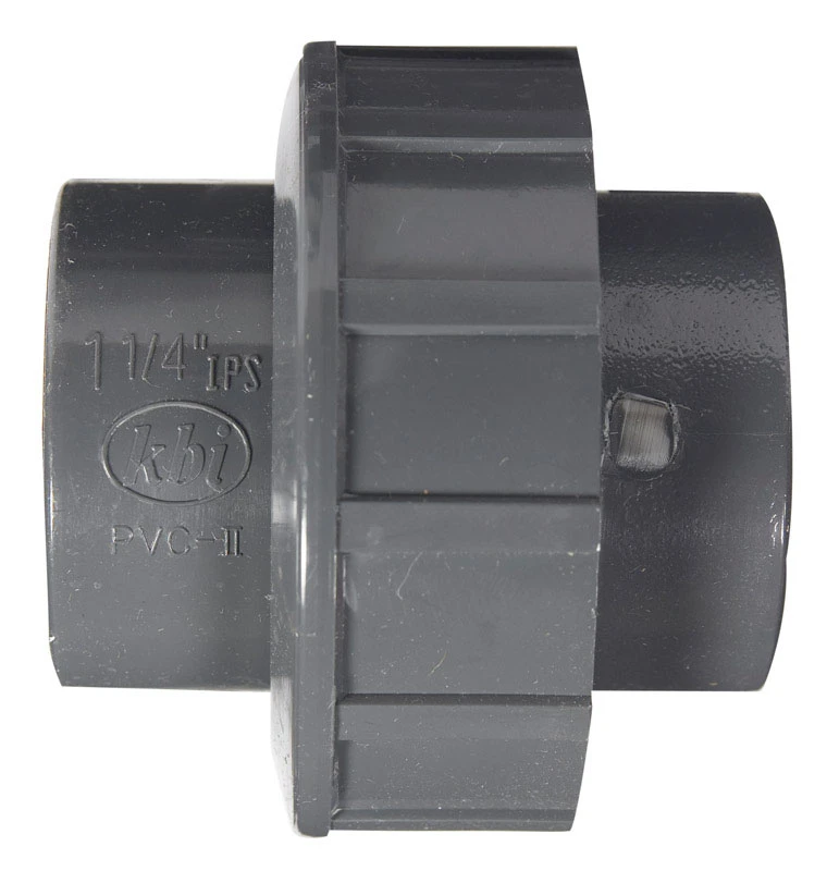 PVC Solvent Weld Slip Pipe Union, Gray, 1-1/4 In.