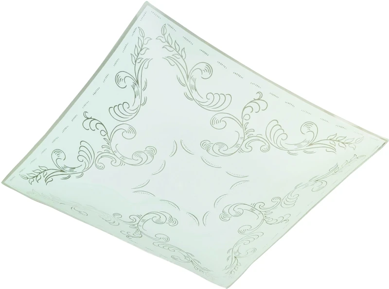 Light Cover, Square White Floral, 12-In.