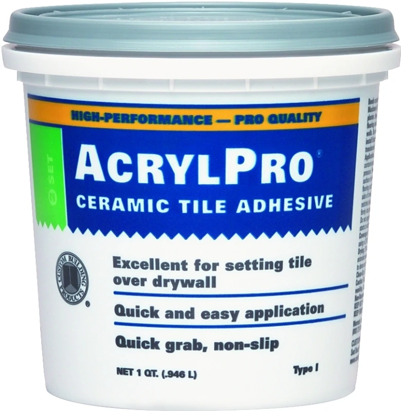 Ceramic Tile Adhesive, White, Qt.