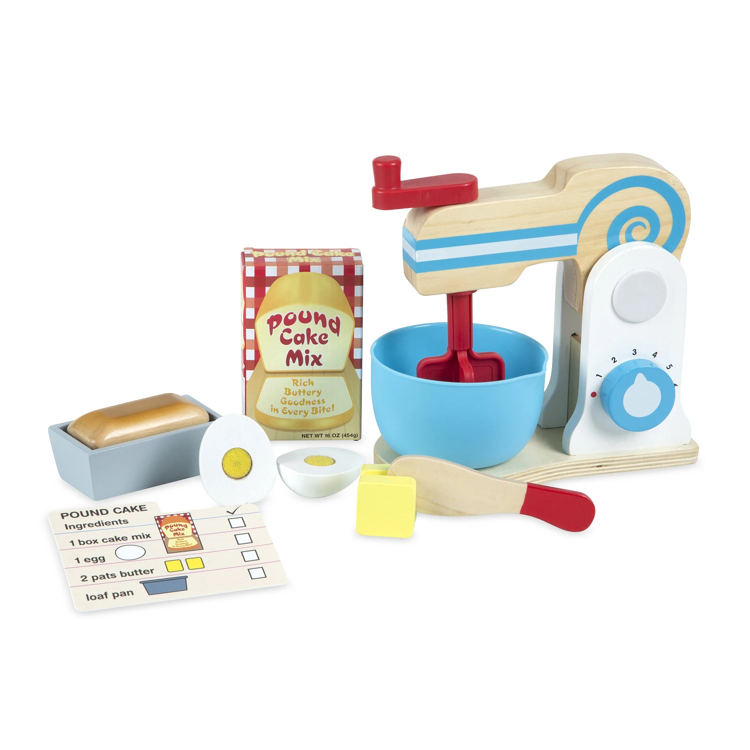 11-Pc. Wooden Make-a-Cake Mixer Set