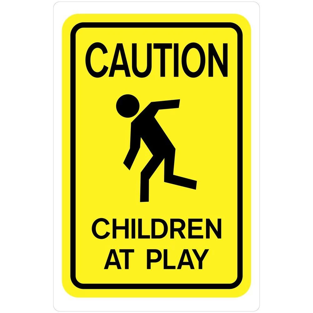 Caution Children at Play Sign, 18 x 12-In.
