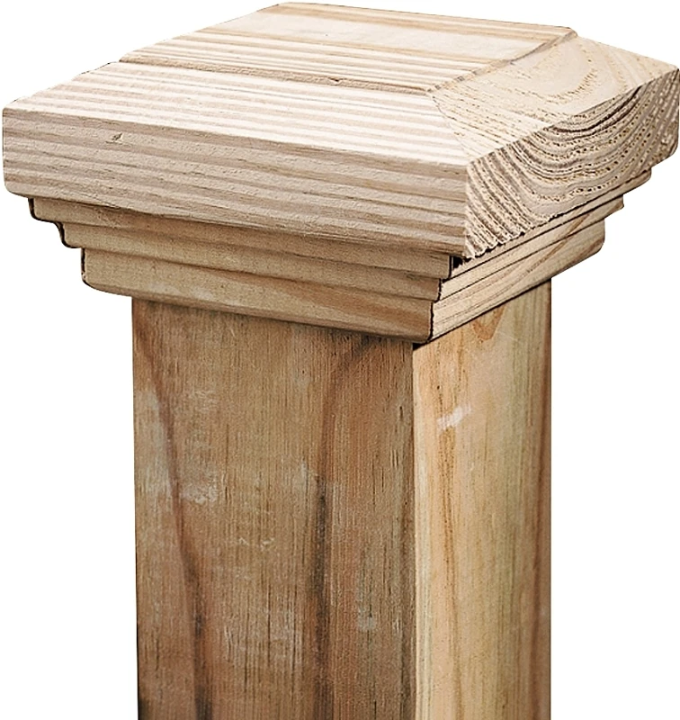 Traditional Post Cap, Wood, 4 x 4 In.