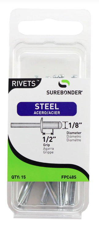 Steel Rivet, Long, 15-Pk.
