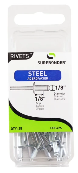 Steel Rivet, Short, 25-Pk.