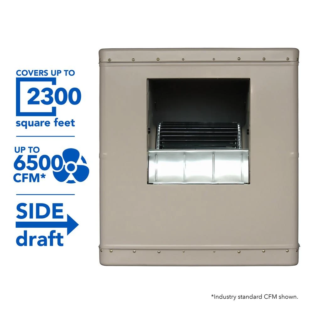 5500 CFM Side Draft Roof/Wall Evaporative Cooler for 2300 Sq. Ft.