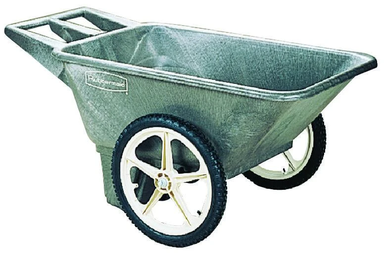 Big Wheel Garden Cart, Pneumatic Tires, Black, 7.5-Cu. Ft., Holds 300 Lbs.