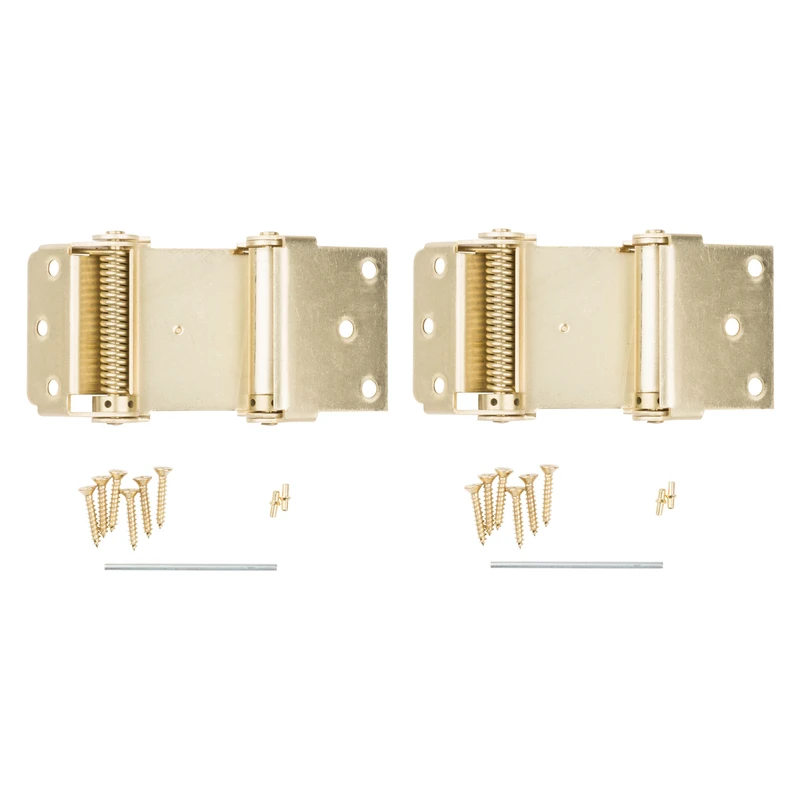 Double-Acting Spring Hinge, Brass, 3 In., 2-Pk.