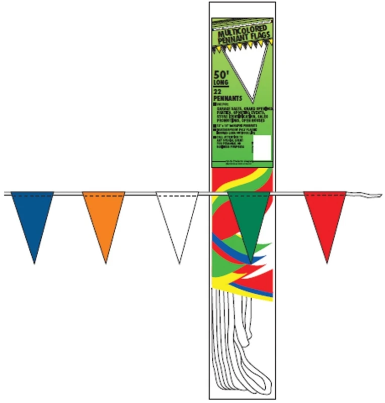 50 Ft. Multi-Color Polyethylene Pennant Flag