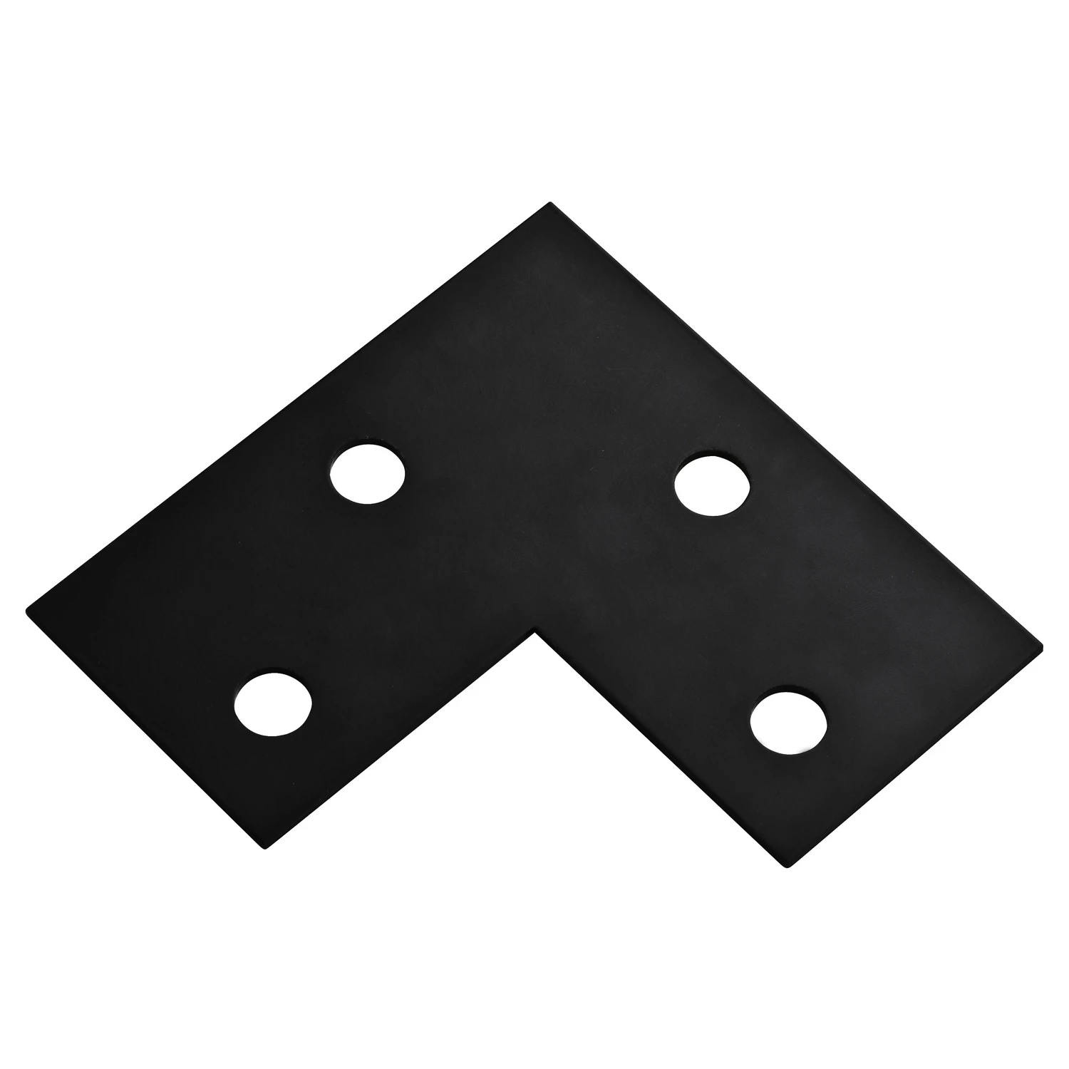 Flat Corner Brace, Black Steel, 3 x 6 In.