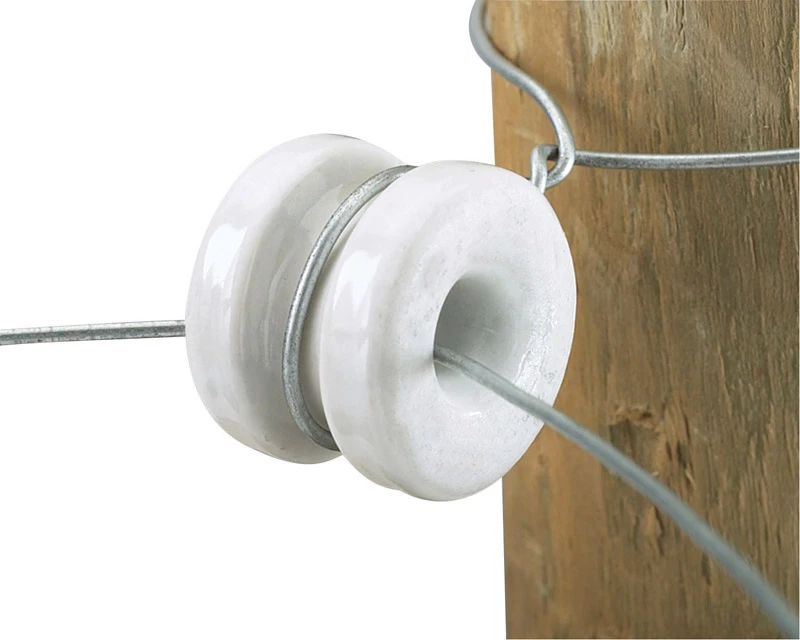 Electric Fence Insulator, Corner, Porcelain, 10-Pk.