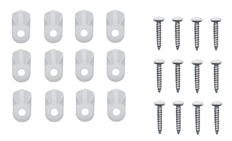 Window-Screen Flush-Panel Clips, White Plastic, 12-Pk.