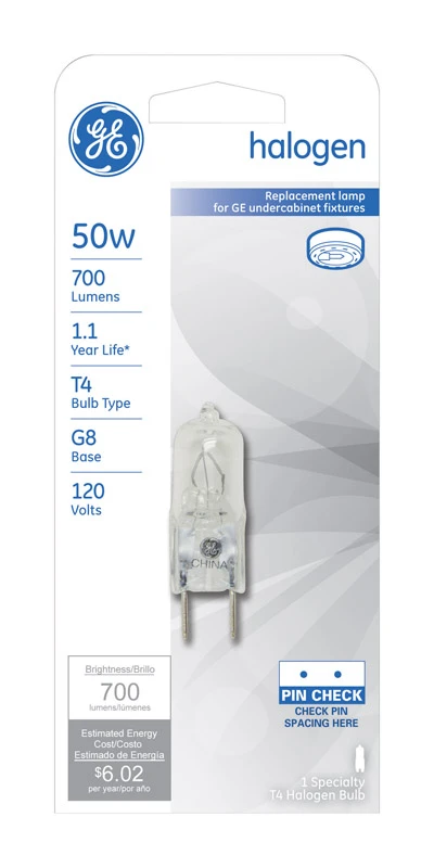 Quartz Halogen Lamp, T4, 50 Watt