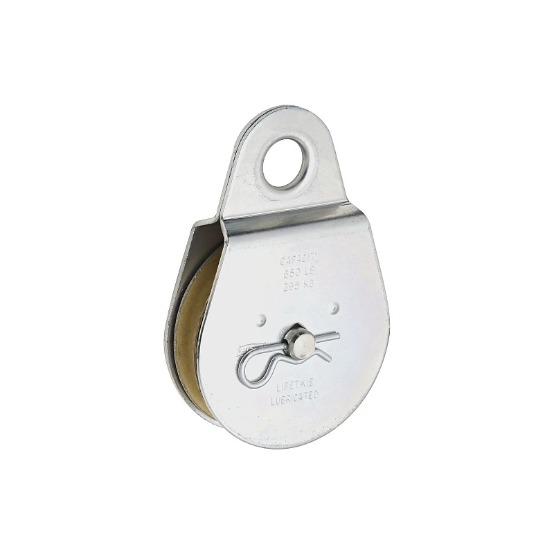 Fixed Eye Steel Pulley, Zinc Finish, 3 In.