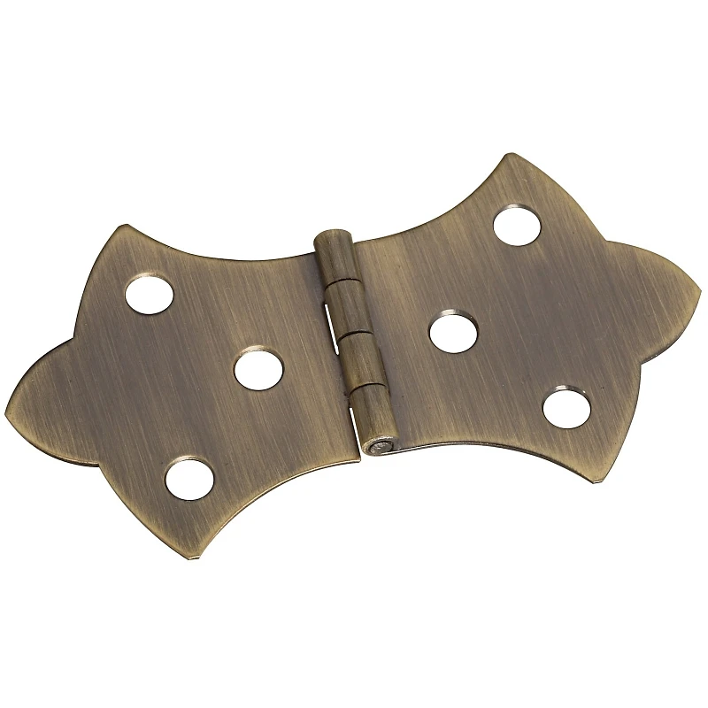 2-Pk., 1-11/16 x 3-1/16 In. Antique Brass Decorative Hinges