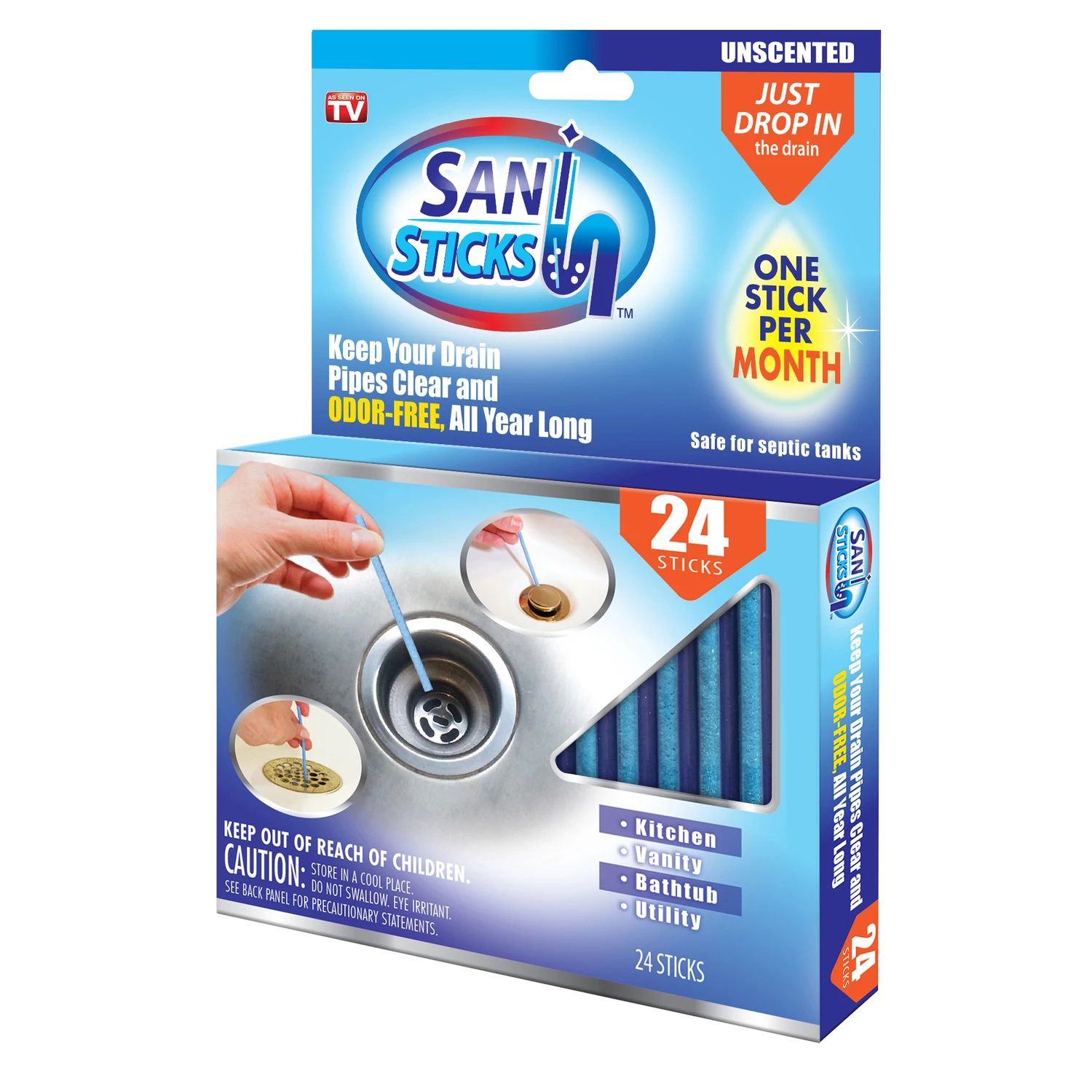 Drain Sani-Stick, No-Odor
