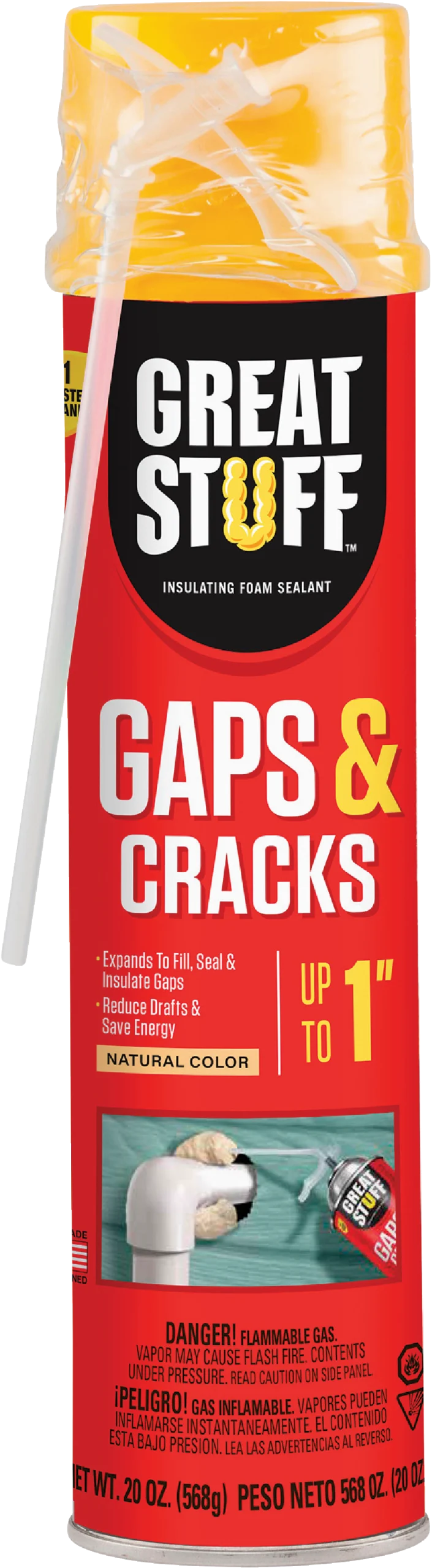 Gaps & Cracks Foam Sealant, Minimal Expanding, 20-oz.